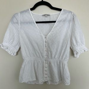 Madewell White Eyelet lace top